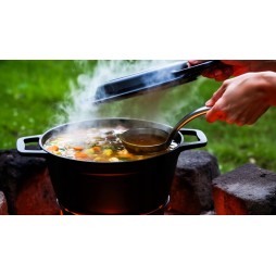 Kociołek żeliwny z patelnią garnek myśliwski węgierski na ognisko grill 8l