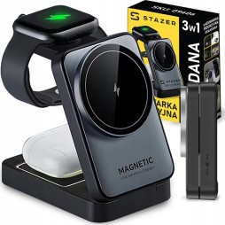 BEZPRZEWODOWA ŁADOWARKA INDUKCYJNA WIRELESS DO APPLE WATCH, IPHONE I AIRPODS 3W1 15W MAGSAFE QI