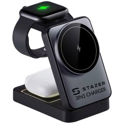BEZPRZEWODOWA ŁADOWARKA INDUKCYJNA WIRELESS DO APPLE WATCH, IPHONE I AIRPODS 3W1 15W MAGSAFE QI