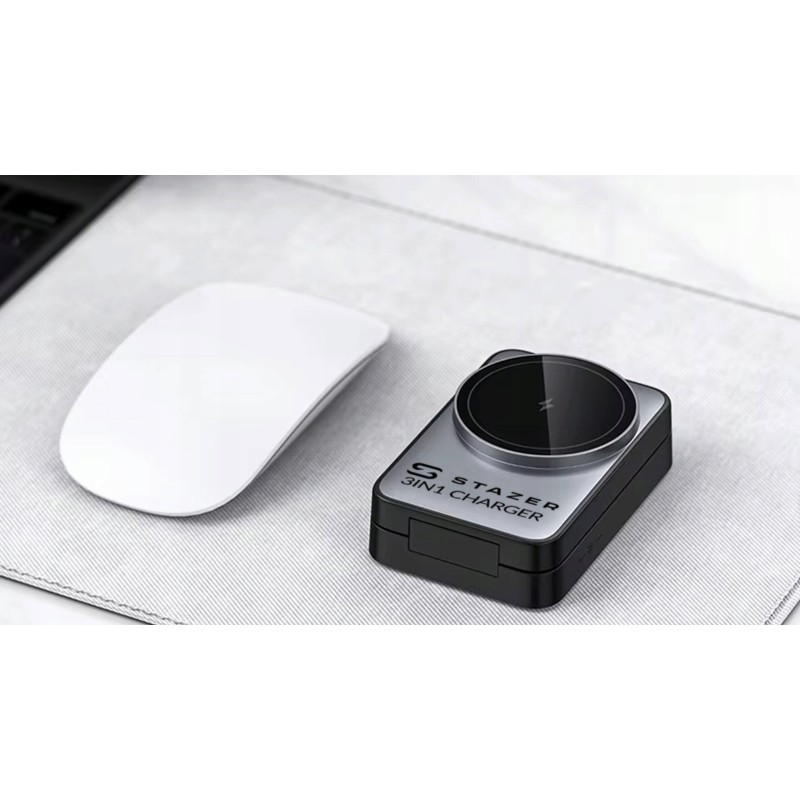 BEZPRZEWODOWA ŁADOWARKA INDUKCYJNA WIRELESS DO APPLE WATCH, IPHONE I AIRPODS 3W1 15W MAGSAFE QI