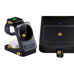 BEZPRZEWODOWA ŁADOWARKA INDUKCYJNA WIRELESS DO APPLE WATCH, IPHONE I AIRPODS 3W1 15W MAGSAFE QI