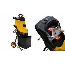 Elektryczny Rozdrabniacz do Gałęzi Nożowy Rębak 45l 45mm 3600W