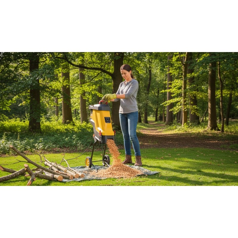 Elektryczny Rozdrabniacz do Gałęzi Nożowy Rębak 45l 45mm 3600W