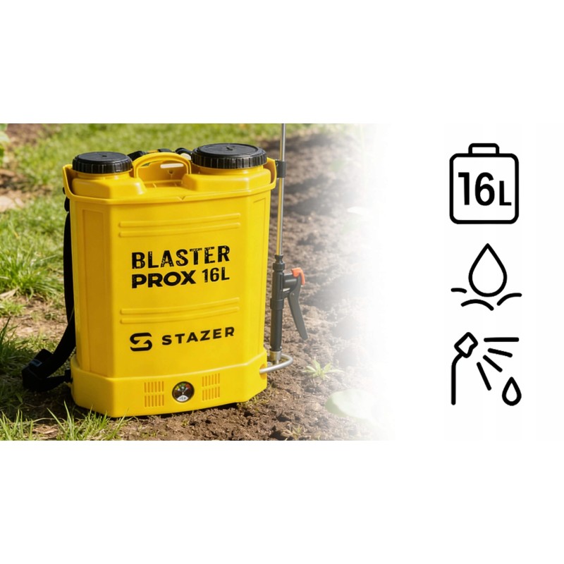 STAZER BLASTER ProX Opryskiwacz opryskiwacz plecakowy akumulatorowy elektryczny lanca 46-80 cm 16 l