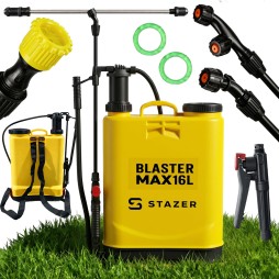 STAZER BLASTER MAX – Opryskiwacz Plecakowy Ciśnieniowy Ręczny Ogrodowy 16 l, Lanca Teleskopowa 46–80 cm