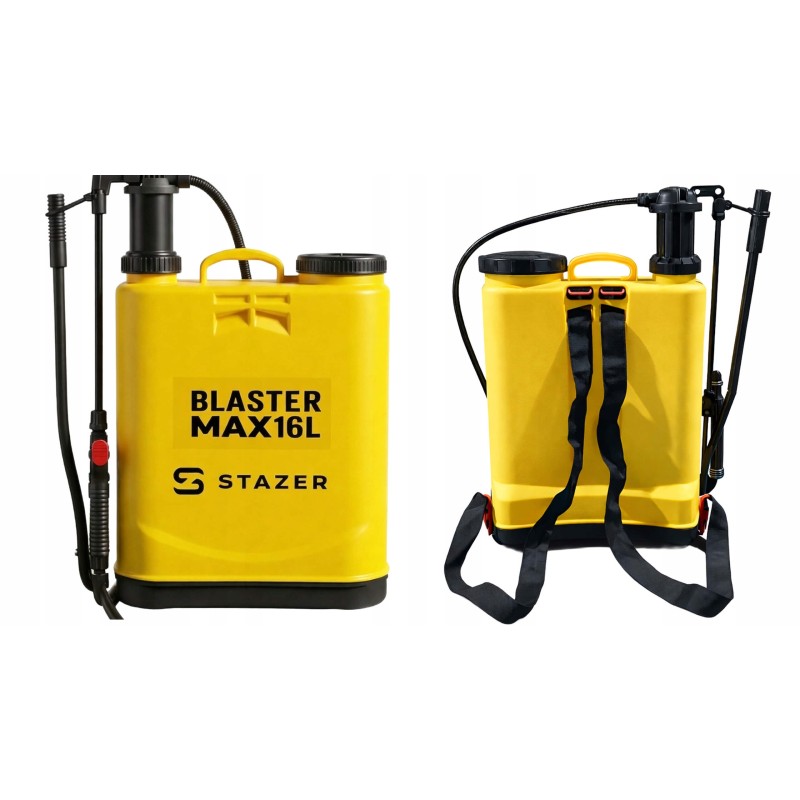 STAZER BLASTER MAX – Opryskiwacz Plecakowy Ciśnieniowy Ręczny Ogrodowy 16 l, Lanca Teleskopowa 46–80 cm