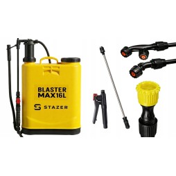 STAZER BLASTER MAX – Opryskiwacz Plecakowy Ciśnieniowy Ręczny Ogrodowy 16 l, Lanca Teleskopowa 46–80 cm