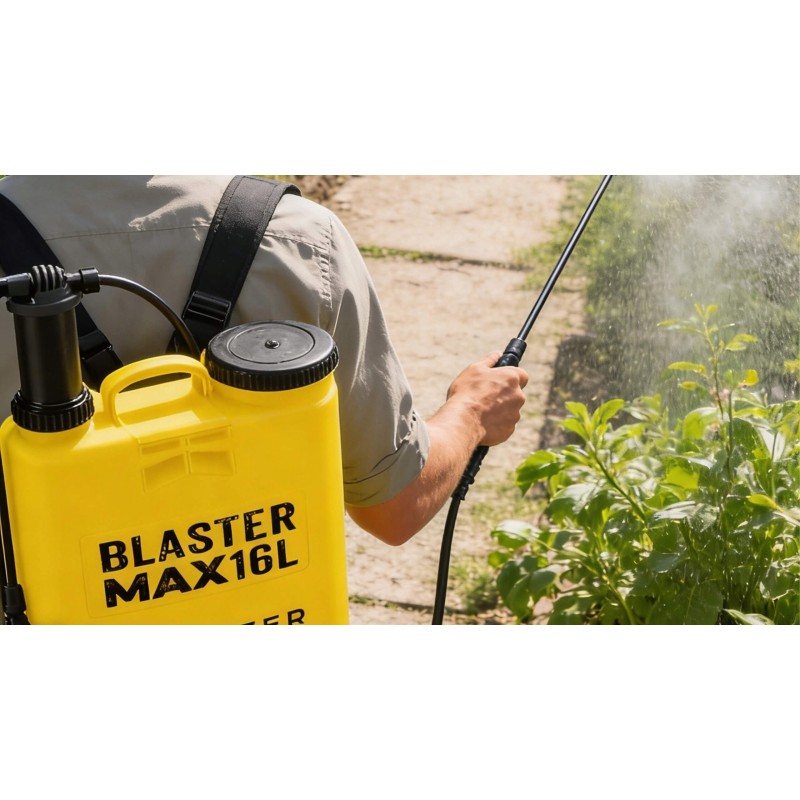 STAZER BLASTER MAX – Opryskiwacz Plecakowy Ciśnieniowy Ręczny Ogrodowy 16 l, Lanca Teleskopowa 46–80 cm