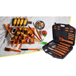 Zestaw przyborów do grilla 18 szt. - akcesoria do grillowania w etui