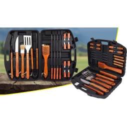 Zestaw przyborów do grilla 18 szt. - akcesoria do grillowania w etui