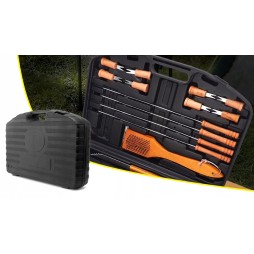 Zestaw przyborów do grilla 18 szt. - akcesoria do grillowania w etui