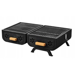 Grill przenośny  turystyczny węglowy składany walizka kempingowy ogrodowy bbq skrzynka