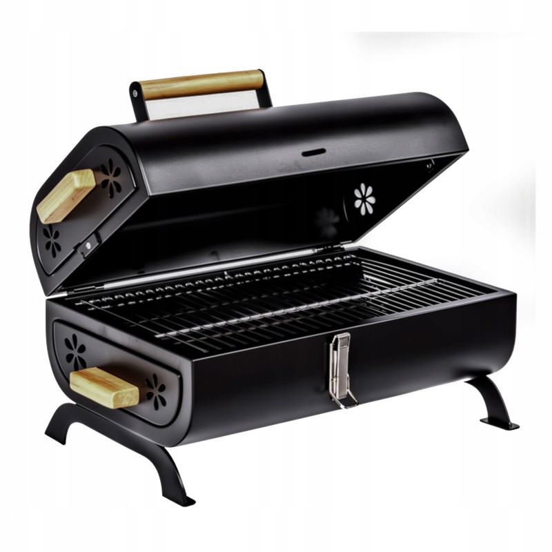 Grill przenośny  turystyczny węglowy składany walizka kempingowy ogrodowy bbq skrzynka