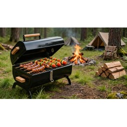 Grill przenośny  turystyczny węglowy składany walizka kempingowy ogrodowy bbq skrzynka