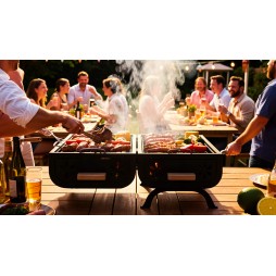 Grill przenośny  turystyczny węglowy składany walizka kempingowy ogrodowy bbq skrzynka