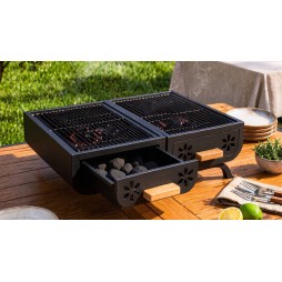 Grill przenośny  turystyczny węglowy składany walizka kempingowy ogrodowy bbq skrzynka