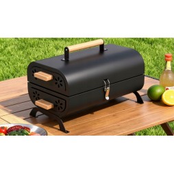 Grill przenośny  turystyczny węglowy składany walizka kempingowy ogrodowy bbq skrzynka