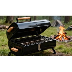 Grill przenośny  turystyczny węglowy składany walizka kempingowy ogrodowy bbq skrzynka