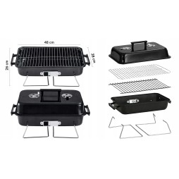 Grill turystyczny przenośny węglowy składany BBQ kempingowy walizka pojemny