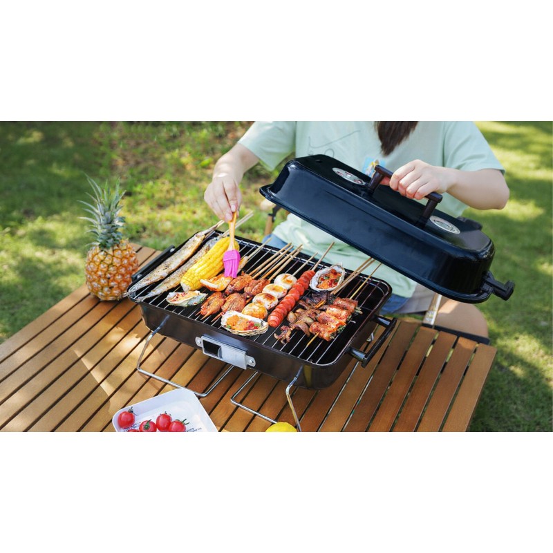 Grill turystyczny przenośny węglowy składany BBQ kempingowy walizka pojemny