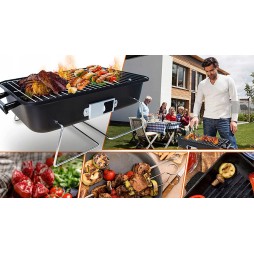 Grill turystyczny przenośny węglowy składany BBQ kempingowy walizka pojemny