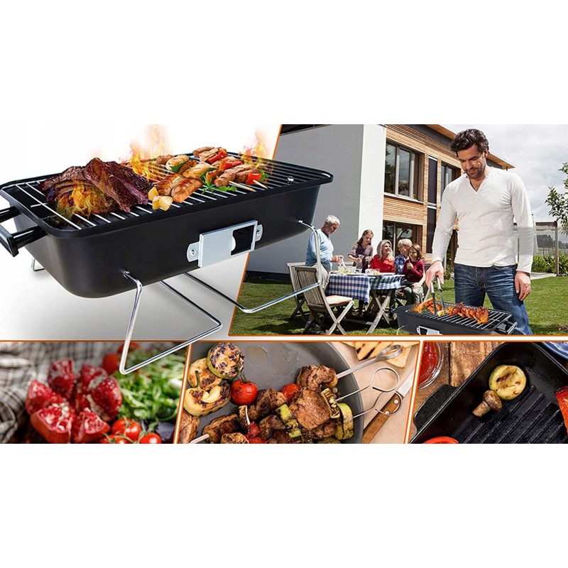 Grill turystyczny przenośny węglowy składany BBQ kempingowy walizka pojemny