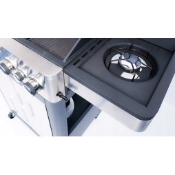 Grill gazowy ruszt żeliwny nierdzewny ogrodowy palnik boczny 4+1 13,7 KW