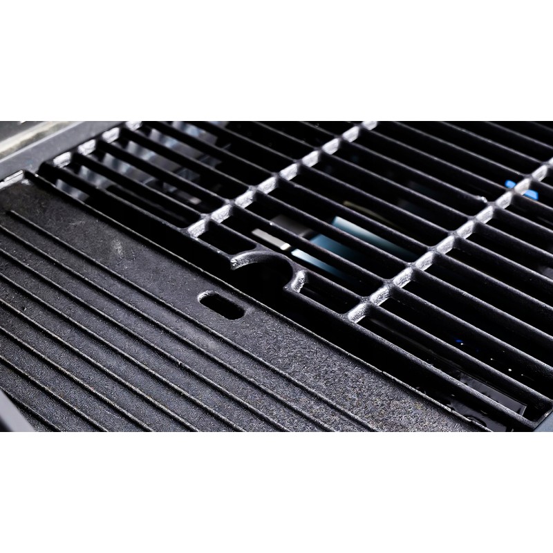 Grill gazowy ruszt żeliwny nierdzewny ogrodowy palnik boczny 4+1 13,7 KW