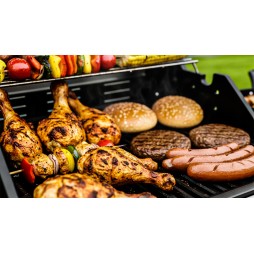 GRILL GAZOWY Z RUSZTEM ŻELIWNYM NIERDZEWNY OGRODOWY PALNIK BOCZNY 3+1 9.9KW