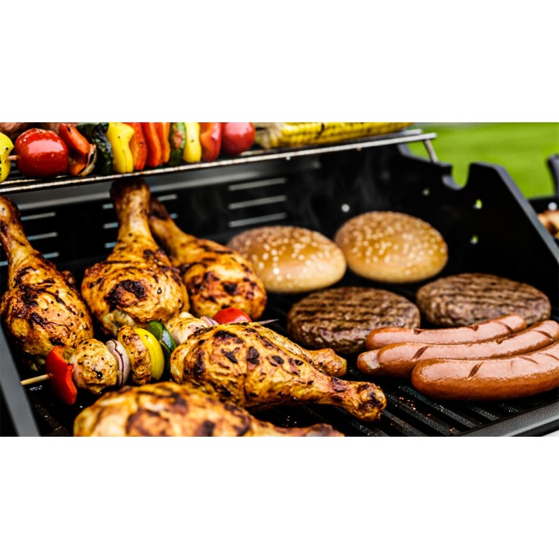 GRILL GAZOWY Z RUSZTEM ŻELIWNYM NIERDZEWNY OGRODOWY PALNIK BOCZNY 3+1 9.9KW