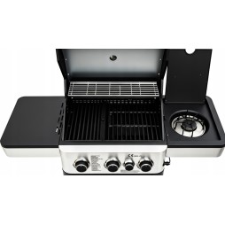 GRILL GAZOWY Z RUSZTEM ŻELIWNYM NIERDZEWNY OGRODOWY PALNIK BOCZNY 3+1 9.9KW