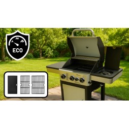 GRILL GAZOWY Z RUSZTEM ŻELIWNYM NIERDZEWNY OGRODOWY PALNIK BOCZNY 3+1 9.9KW