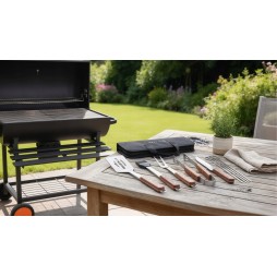 Zestaw przyrządów do grillowania BBQ 9 elementów z etui
