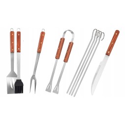 Zestaw przyrządów do grillowania BBQ 9 elementów z etui
