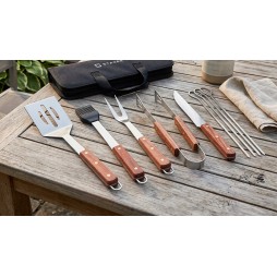 Zestaw przyrządów do grillowania BBQ 9 elementów z etui