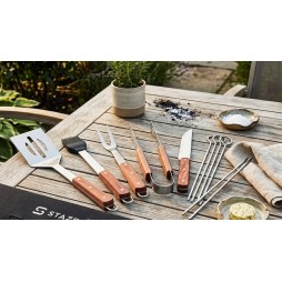 Zestaw przyrządów do grillowania BBQ 9 elementów z etui
