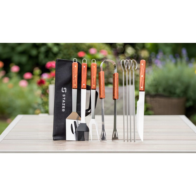 Zestaw przyrządów do grillowania BBQ 9 elementów z etui