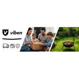 viben FireRod – grill ogrodowy palenisko trójnóg z podwieszanym rusztem i misą paleniskową