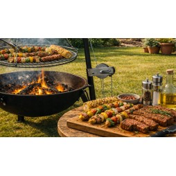 viben FireRod – grill ogrodowy palenisko trójnóg z podwieszanym rusztem i misą paleniskową