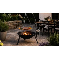 viben FireRod – grill ogrodowy palenisko trójnóg z podwieszanym rusztem i misą paleniskową