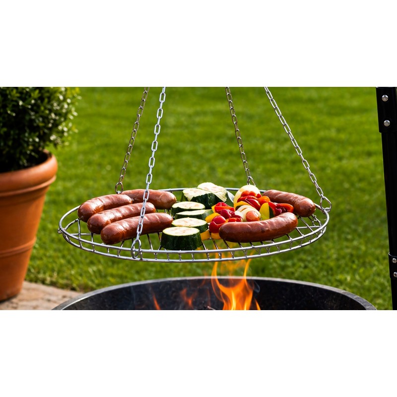 viben FireRod – grill ogrodowy palenisko trójnóg z podwieszanym rusztem i misą paleniskową