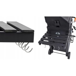 VIBEN Titan Pro - duży grill węglowy ogrodowy z pokrywą, żeliwnym rusztem, termometrem i szybą