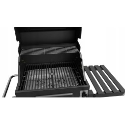 VIBEN Titan Pro - duży grill węglowy ogrodowy z pokrywą, żeliwnym rusztem, termometrem i szybą