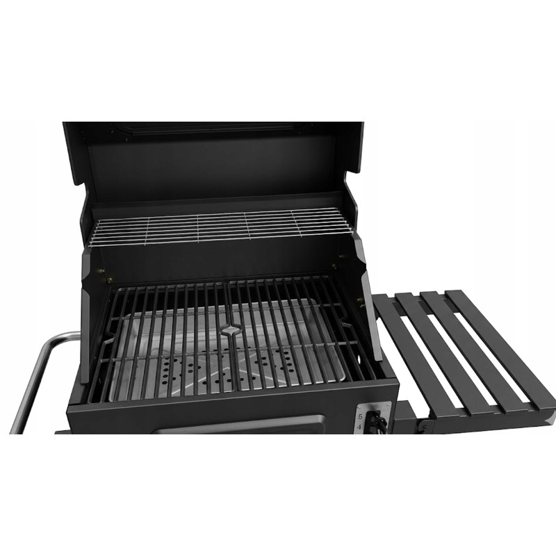 VIBEN Titan Pro - duży grill węglowy ogrodowy z pokrywą, żeliwnym rusztem, termometrem i szybą