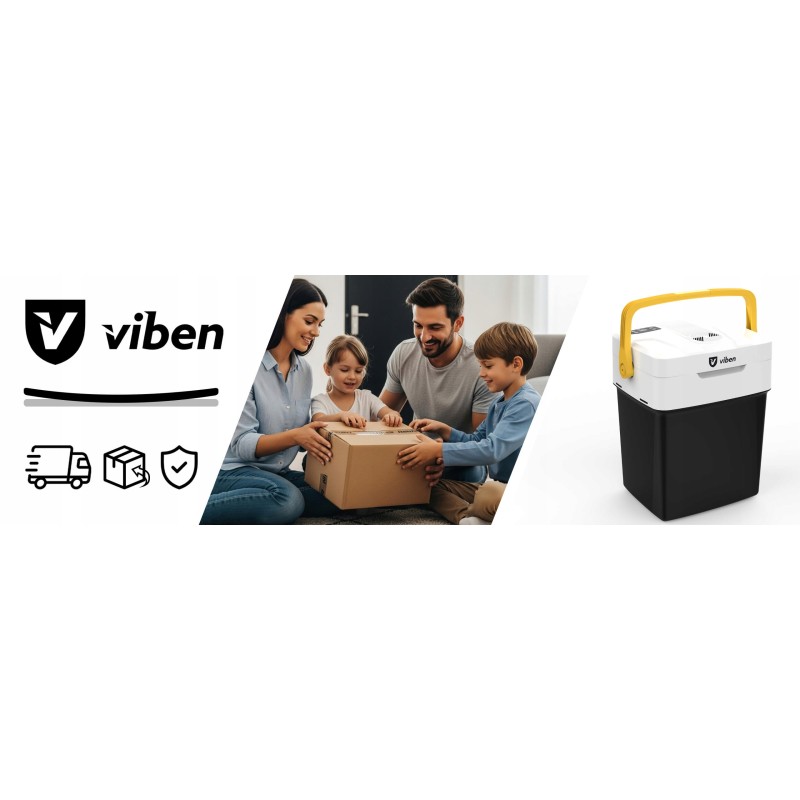 VIBEN ArcticFlow przenośna lodówka turystyczna samochodowa z funkcją grzania USB 12V 230V 29 l