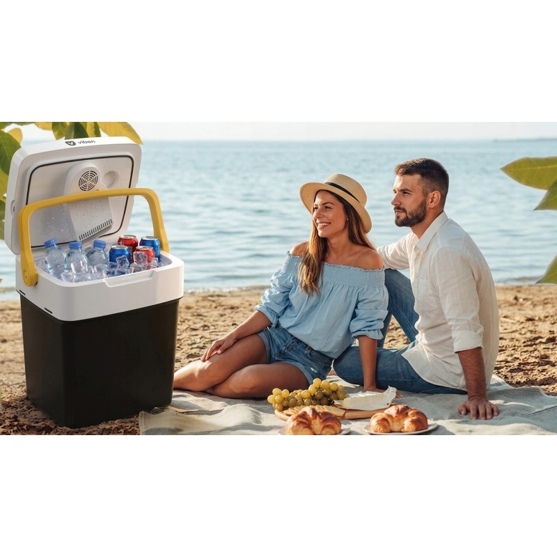 VIBEN ArcticFlow przenośna lodówka turystyczna samochodowa z funkcją grzania USB 12V 230V 29 l