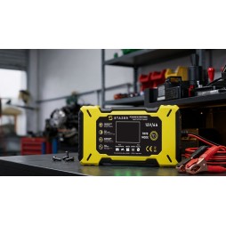 Prostownik samochodowy do ładowania akumulatorów, AGM, żelowe, kwasowe, z funkcją naprawy 12v/6A lcd