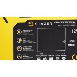 Prostownik samochodowy do ładowania akumulatorów, AGM, żelowe, kwasowe, z funkcją naprawy 12v/6A lcd
