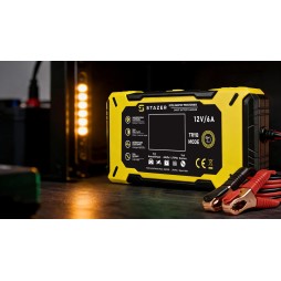 Prostownik samochodowy do ładowania akumulatorów, AGM, żelowe, kwasowe, z funkcją naprawy 12v/6A lcd
