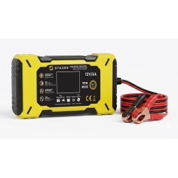 Prostownik samochodowy do ładowania akumulatorów, AGM, żelowe, kwasowe, z funkcją naprawy 12v/6A lcd